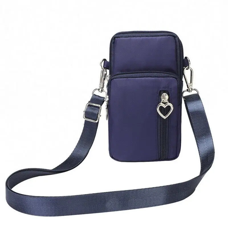 

Waterproof Coin Bag Mini Nylon Crossody Cell Phone Cash Holders Shoulder Bag Strap Wallet Pouch Bag Purse Accessories