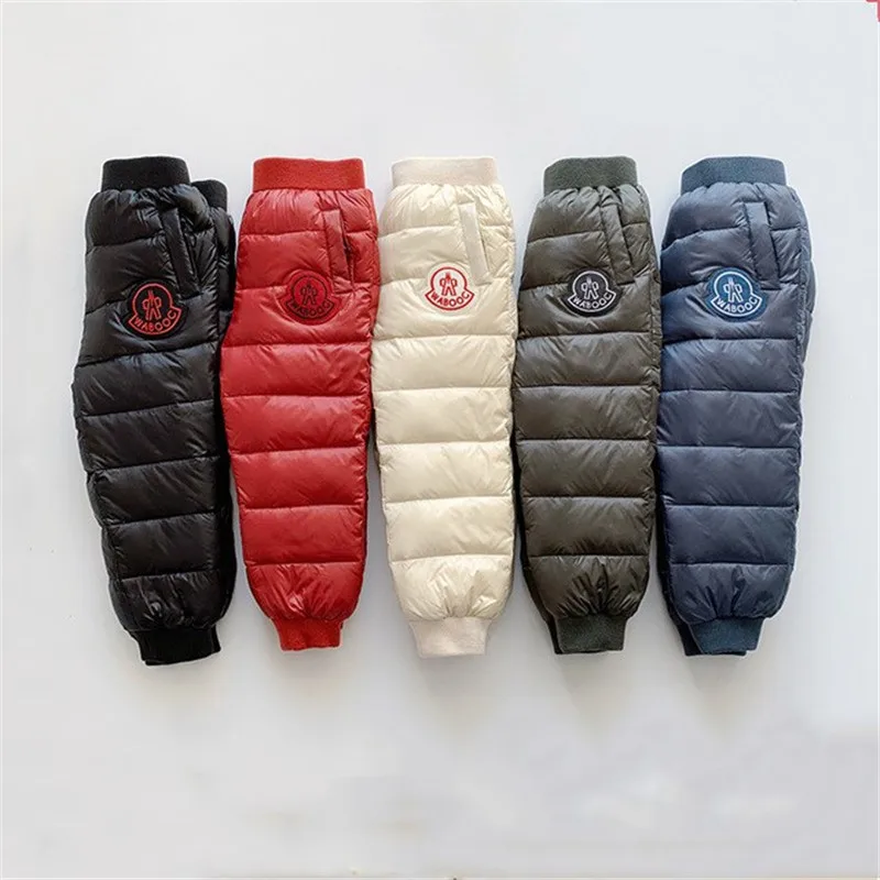 

Pants Autumn Winter Kids Baby Girls Thickened Trousers Baby Boys Warm Liner Pants Fashion Windproof Down Clothes Girls Pants