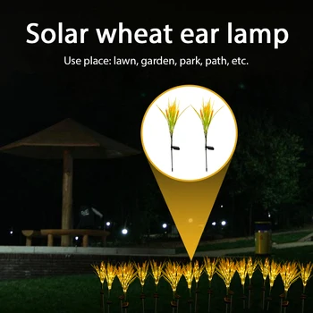 

2x Novelty Solar LED Lights Wheat Shape Outdoor Lawn Pathway Landscape Yard Lamp LED Spot Light Garden Path Landscape Lights