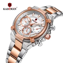 Kademan Full Steel Luxury Ladies Wristwatches TOP Quality Brand Design Women Watches 3ATM New Fashion Female Business