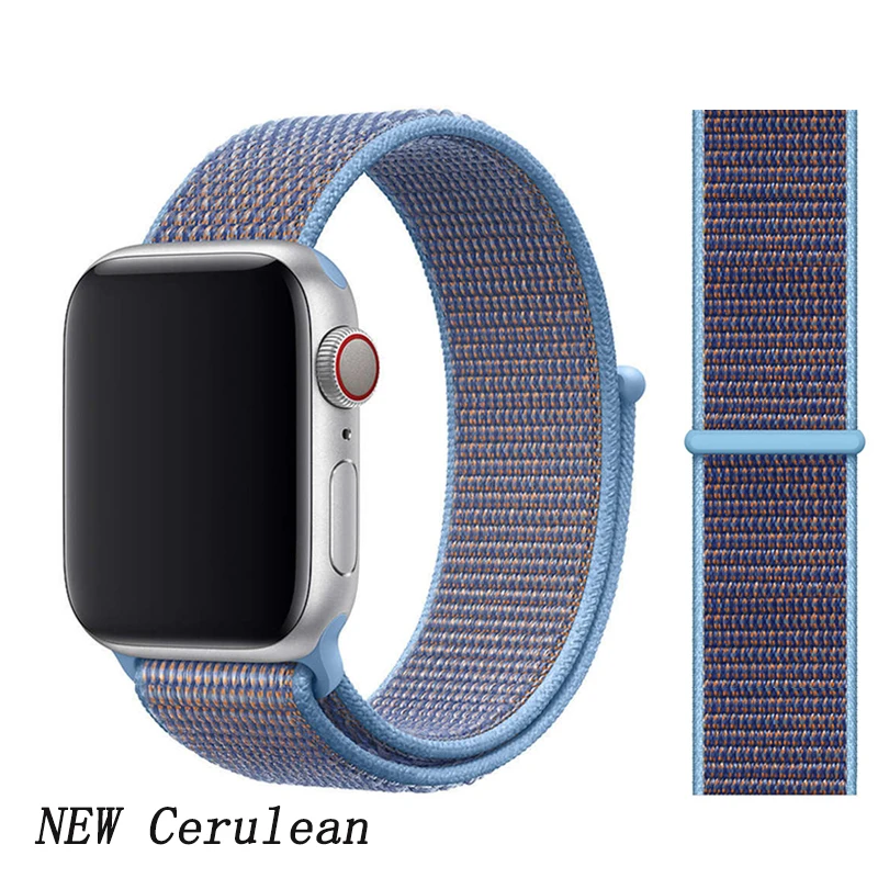 Спортивная петля ремешок apple watch band 42 мм 38 мм apple watch 4 3 band iwatch band 44 мм 40 мм correa pulseira 42 44 нейлоновый ремешок для часов - Цвет ремешка: New Cerulean 2