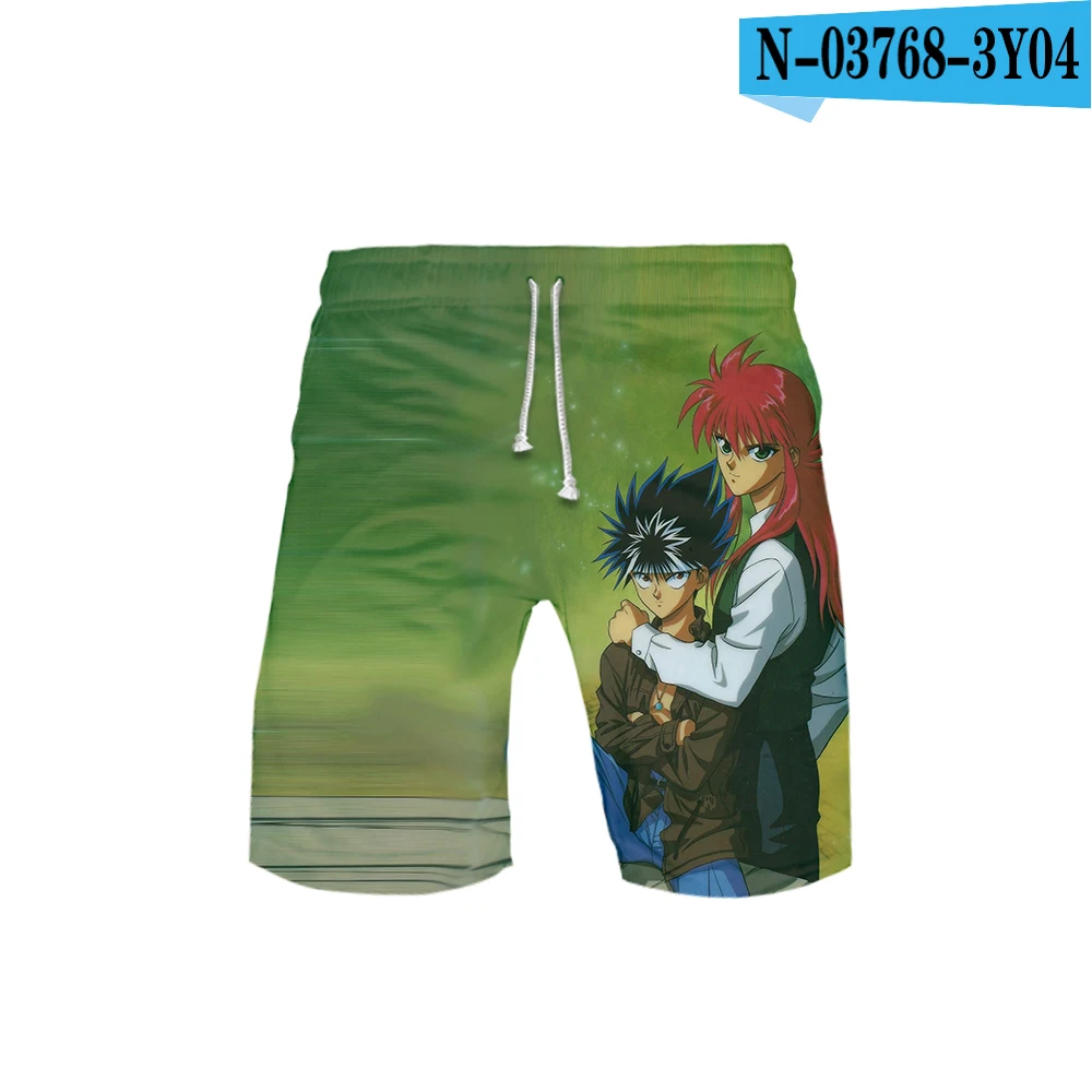 Йюйю хакушо комиксов Для мужчин в стиле «хип-хоп», шорты Мужские Шорты для купания новые летние быстросохнущая пляжные шорты мужские хип-хоп Короткие штаны пляжная одежда - Цвет: N03768