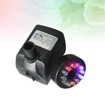 

16W Aquarium Circulation Submersible Pump Fish Tank Mini Pump with 12 LED Light with US Plug Black