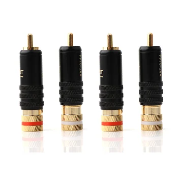 

R1730 24K Gold Plated RCA Audio Plug Lock Soldering Audio/Video plugs Connector,RCA connector male audio-0144 signal line plug H