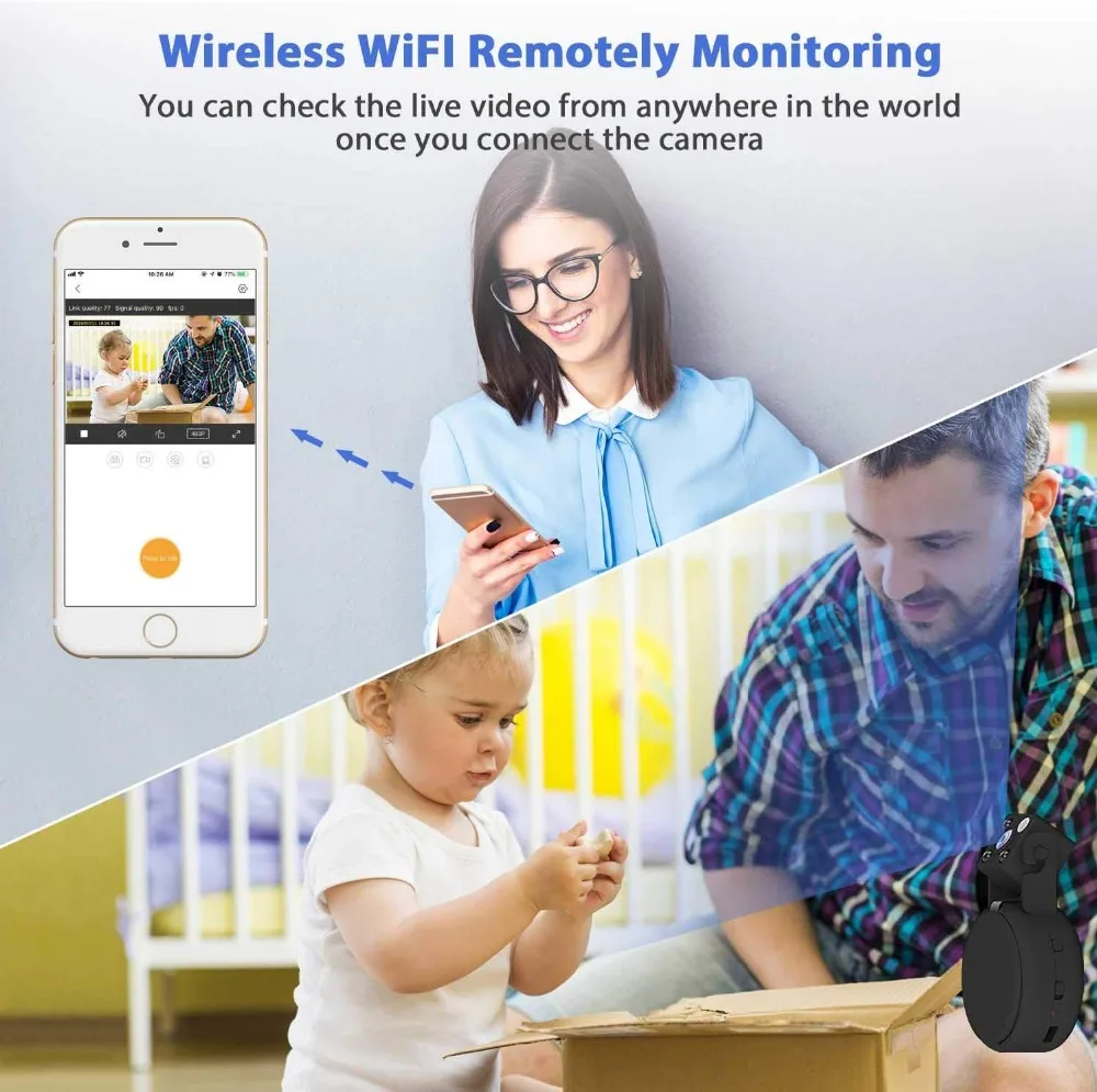 Мини камера Wi-Fi HD 1080P камера беспроводная потоковая модернизированная камера ночного видения няня камера безопасности мини Камара espia