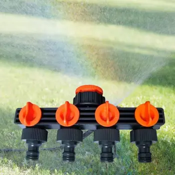 

New 4 Way Valve Water Diversion Controller Distributor Connector Garden Yard Tap Hose Pipe Splitter