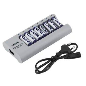 

LEISE-813 8 Slots Intelligent Rechargeable Battery Charger Set Portable Adapter For AA/AAA Rechargeable Batteries