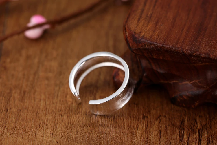 925 Sterling Silver Rings For Women geometry width Open Ring Hypoallergenic Sterling Silver Jewelry Gifts For Girls Silver Rings Silver Ring