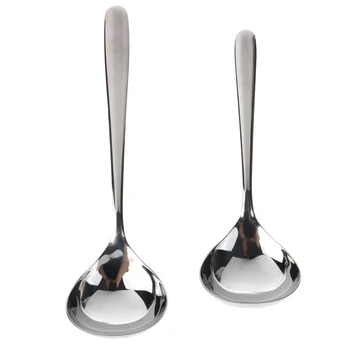 

1 Pcs 17.5/20cm Stainless Steel Serving Spoons Chinese Cooking Meal Food Spoon Dinnerware Soup Spoon Deepen Thickened