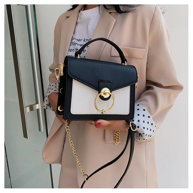 

2019 Advanced Sense Baggage Girl 2019 New Chain Square Fashion Coloured Single Shoulder Slant Baggage