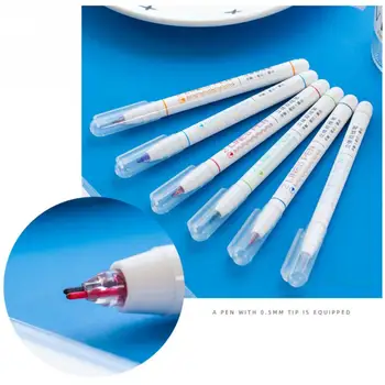 

6colors/set IY Posters Stencil Pattern Three Dimensional Kids Gift Card Writing 0.5mm Double Line Outline Pen Office Supplies