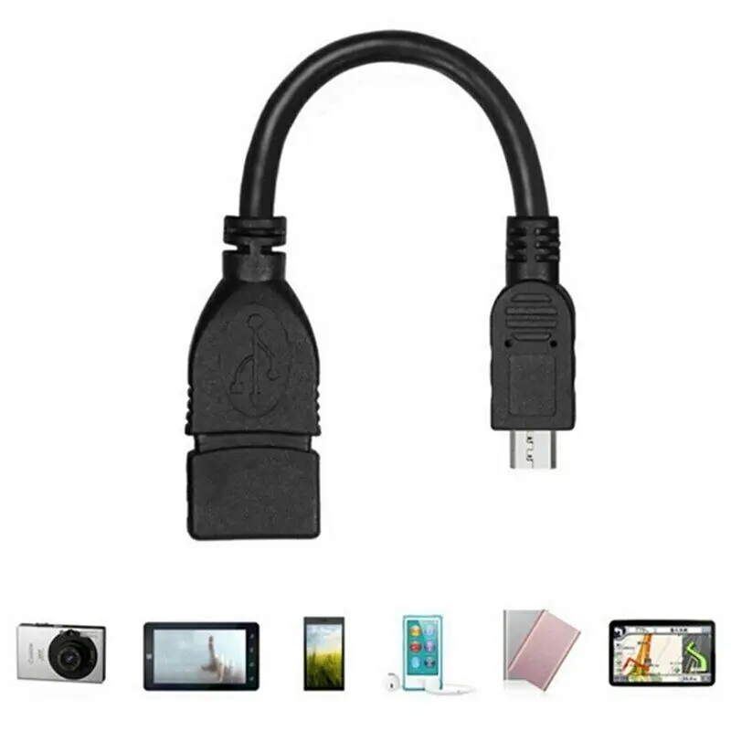 200 шт. тест перед отправкой USB A Female к Mini B штепсельный кабельный переходник 5P OTG V3