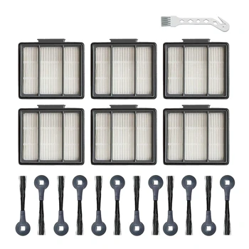 

6 Pack HEPA Filters & 12 Side Brushes Replacement Set for Shark IQ R101AE (RV1001AE) IQ R101 (RV1001) Robot Vacuum Cleaner