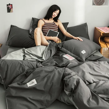 

Home Textile 4pcs Duvet Cover Bedding Sets Winter Solid Bed Cover Duvet Cover Set Sheet Warm Cotton Thick Winter Bedding FF80S
