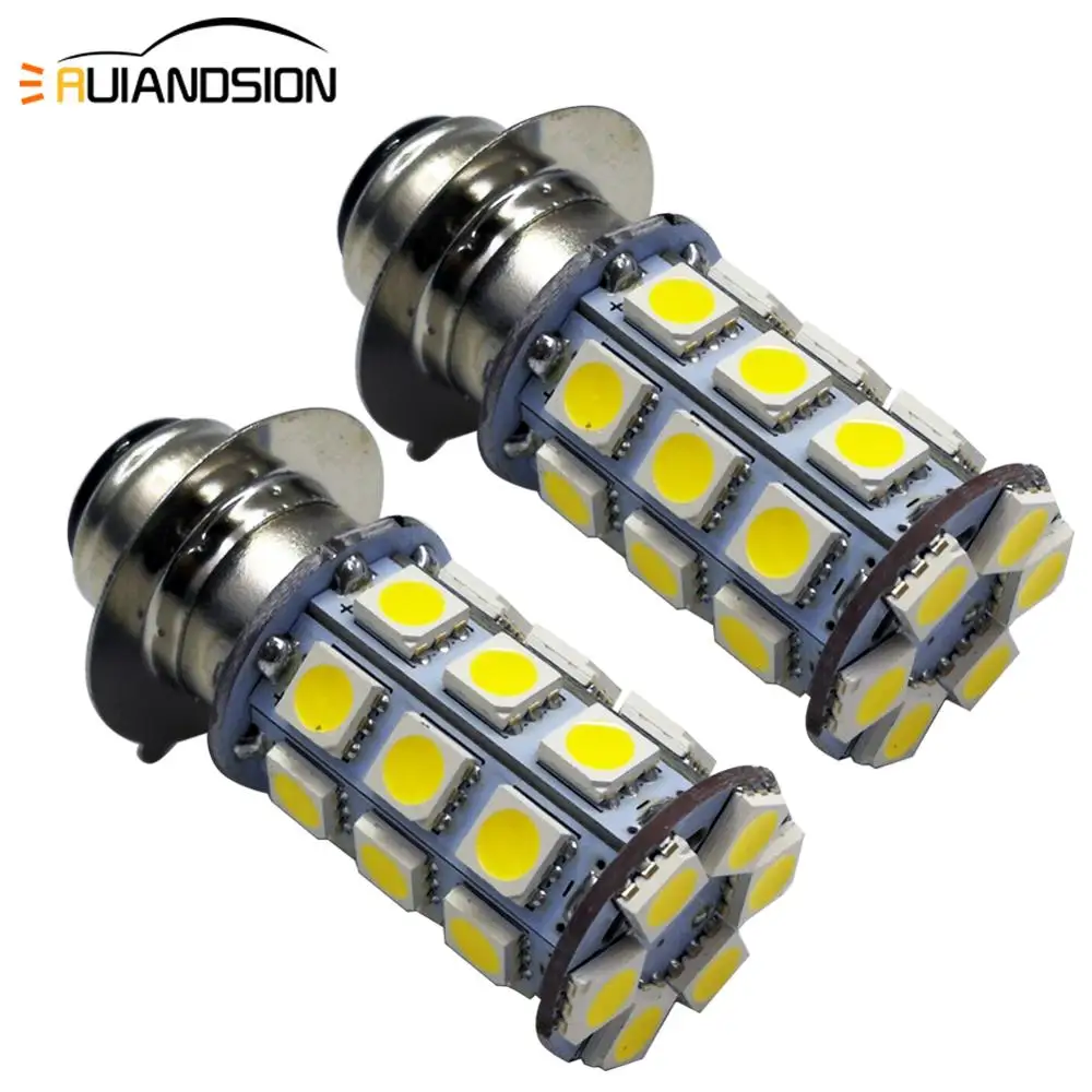 

2x P15D LED Motorcycle Headlight Motorbike Bulbs H6M High/Low bixenon dual beam LED Moto Light 7W 27smd 5050 6V 12V 4300K 600LM