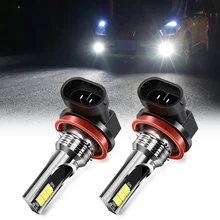 2x h8 h11 lâmpadas led carro nevoeiro luz de circulação diurna para jeep grand cherokee comandante renegado wrangler compass patriot