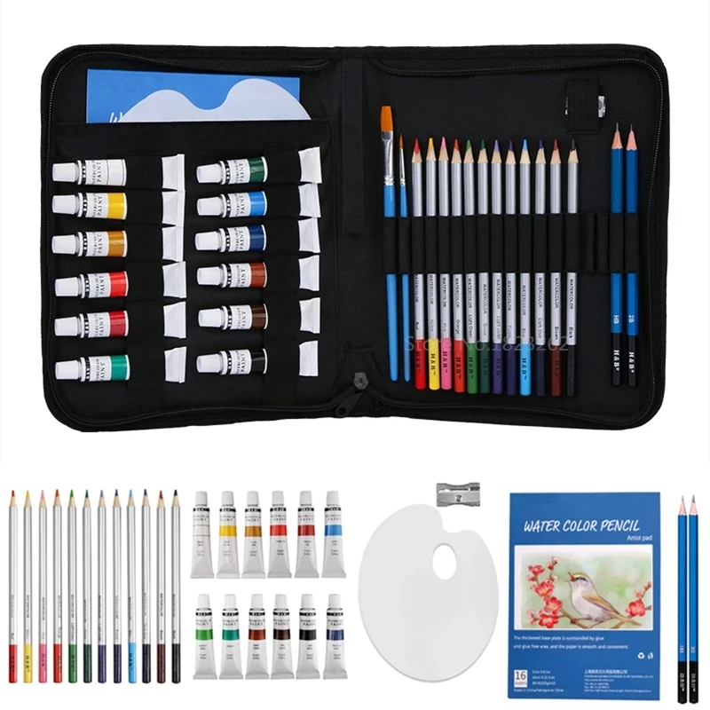 Professional Sketch Color Lead Set Drawing Kit Watercolor Paint Oil Brush Student Painting Watercolor Book Art Supplies sketchbook watercolor paper 160g 180g cotton pulp aquarelle papier color lead oil pastel sketching drawing paper art supplies