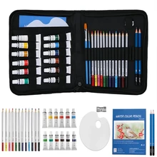 Esboço profissional cor chumbo conjunto de desenho kit pintura em aquarela escova óleo estudante pintura aguarela livro arte suprimentos