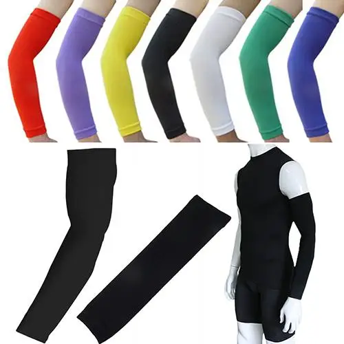 Men Breathable Quick Dry UV Protection Running Arm Sleeves Basketball Elbow Pad Fitness Armguards Sports Cycling Warmers NEW | Спорт и