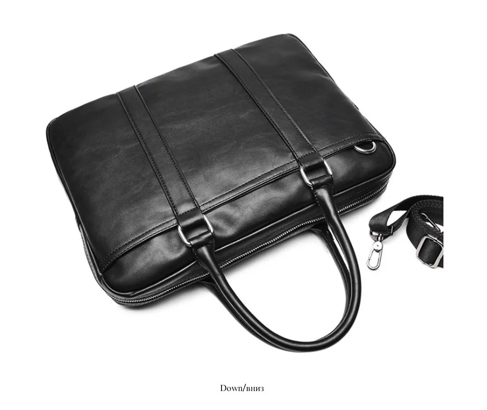 Promotion Simple Famous Brand Business Men Briefcase Bag Luxury Leather Laptop Bag Man Shoulder Bag bolsa maleta