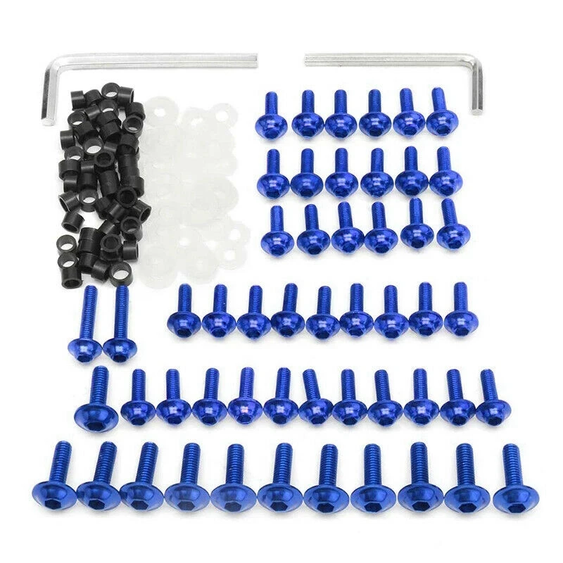 158PCS Universal Motorcycle Fairing Screws Nuts Kit Moto Body Work