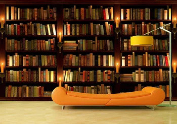 

Custom 3D Photo Wallpaper Candle Bookshelf Background Mural Living Room Bedroom Vinyl Mural Waterproof Wallpaper Home Decor