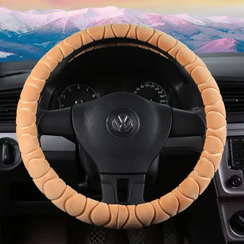 

Plush steering wheel cover, winter warm, non-slip, shock-absorbing, GM steering wheel cover, printed plush handle cover