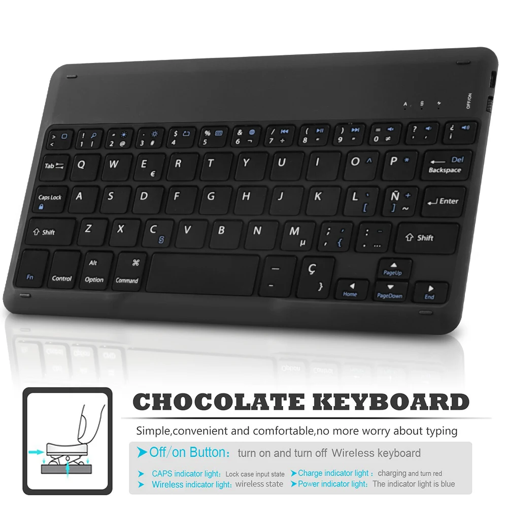 Чехол для планшета с испанской клавиатурой для huawei MediaPad M6 10,8 '' чехол из искусственной кожи чехол-книжка со съемной клавиатурой