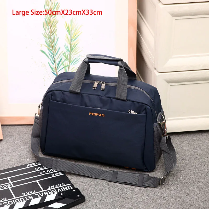 L-Dark Blue WOBAG модные нейлоновые складные сумки через плечо, водонепроницаемые портативные дорожные сумки для багажа, мужская и женская спортивная сумка, большая вместительность, дорожная сумка - Цвет: L-Dark Blue
