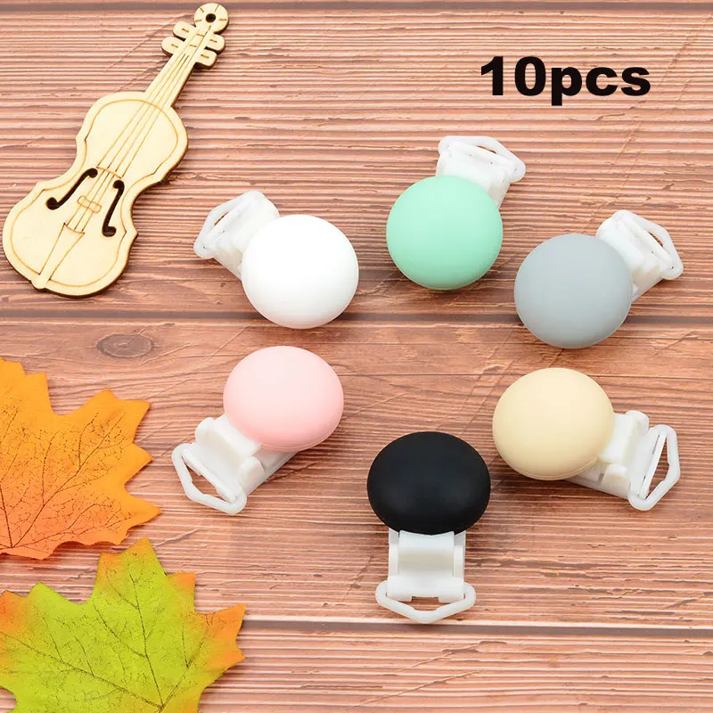 Mix-10 PCS Круглый зажим для соски, силиконовые бусины, пластиковые зажимы для соски для младенцев, аксессуары для малышей, ниппель для клипа, застежки, игрушки DIY - Цвет: Mix-10 PCS