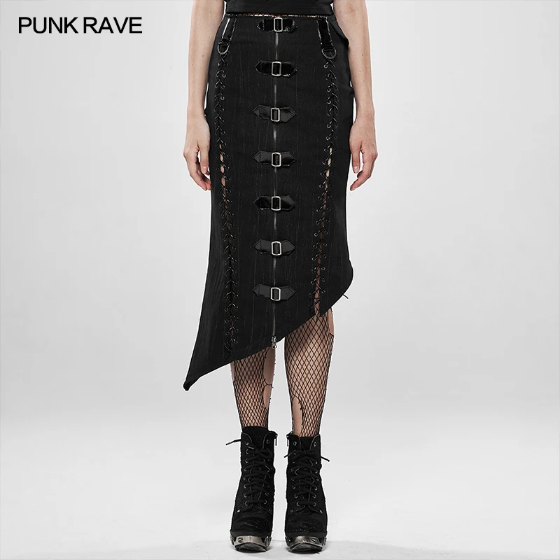 Punk Rave Vrouwen Militaire Stijl Deadly Game Half Rok Oogje Touw Dragen Ontwerp Op De Rug Taille WQ454 Punk Rave Vrouwen Militaire Stijl Deadly Game Half Rok Oogje Touw Dragen Ontwerp Op De Rug Taille WQ454
