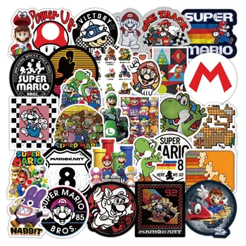 

50pcs/Pack PVC Cartoon Super Mario Children Waterproof Stickers Suitcase Guitar Skateboard Motorcycle Graffiti Sticker Kids Toy