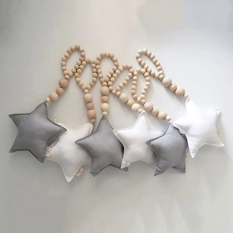INS в скандинавском стиле деревянный бисерный орнамент звезда форме сердца