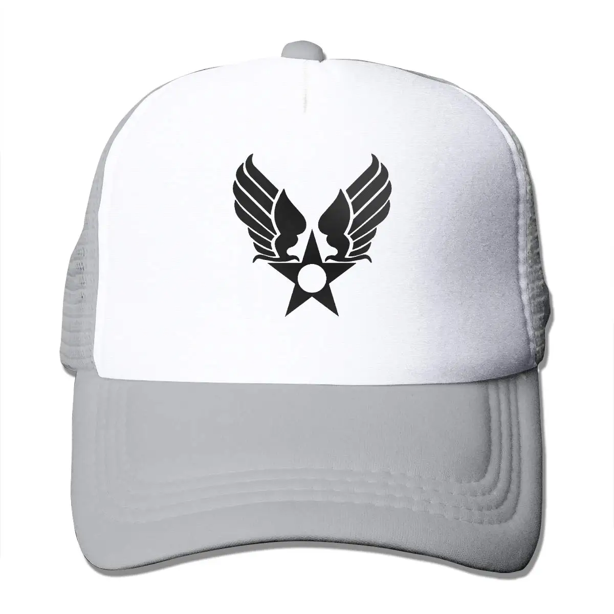 Армейский воздушный корпус унисекс Регулируемый Snapback ремень Дальнобойщик Шляпа сетка шляпа Защита от солнца сетки бейсбол CapBlack