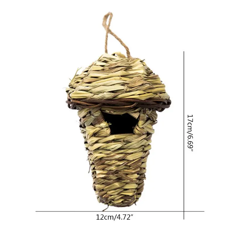 

Birds Nest Natural Grass Egg Cage Outdoor Decorative Weaved Hanging Parrot House