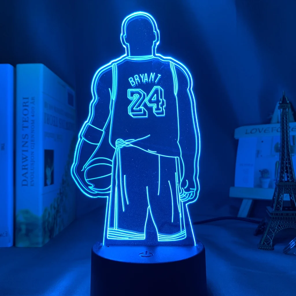 

HY Sport Basketball 3d Lamp Kobe Bryant Back View Office Room Decoration Dropshipping Kobe Memorial Gift Led Night Light