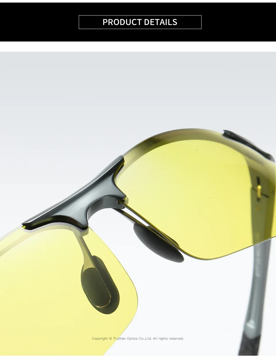 Mens Photochromic Polarized Glasses for Driving Anti Glares Day Night Vision Goggles Yellow To Gray Aluminum Sports Eyewear 5933