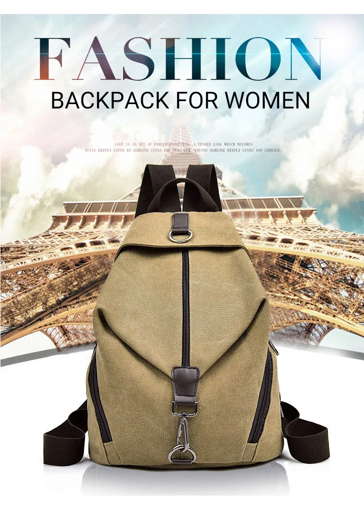 2019 Female High Quality Canvas Travel Backpack Small Waterproof Casual Women Rucksacks for Girls School Bags Shoulder Back Pack (2)