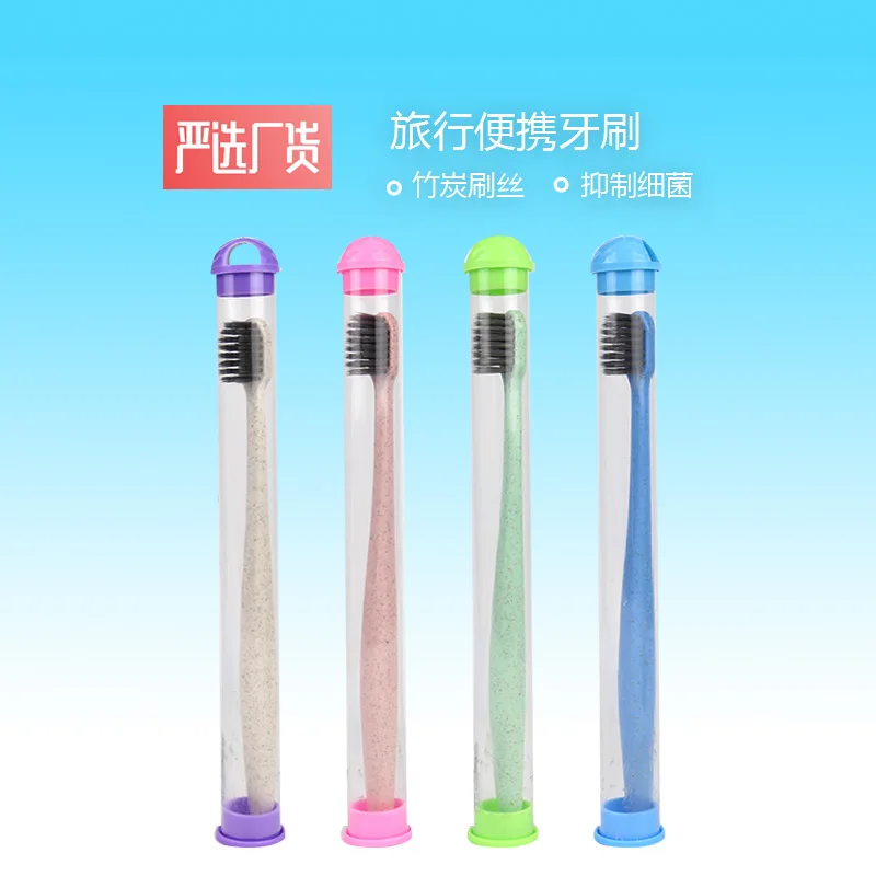 

Kent Single Bottle Wheat Straw Tube Bamboo Charcoal Soft Bristle Men And Women Gum Care Portable Toothbrush