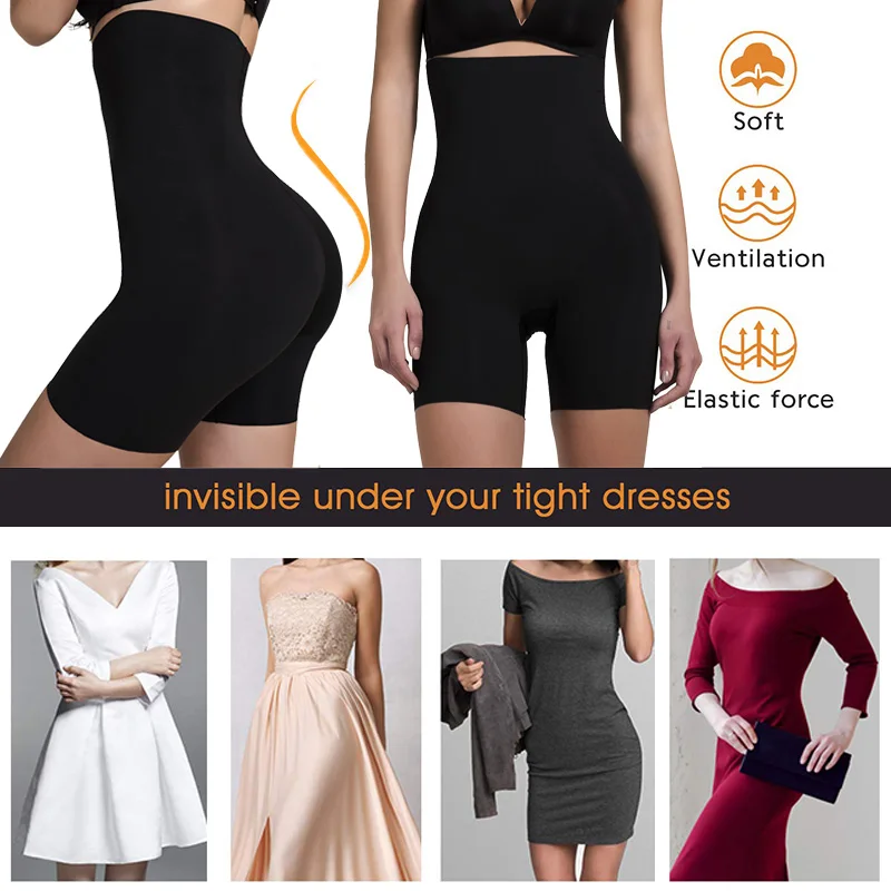 Животик Управление Корректирующие шорты Для женщин Высокая Талия Body Shaper бедра стройнее, без шнуровки, Короткие Нижнее белье для похудения белье подтягивающее ягодицы белье
