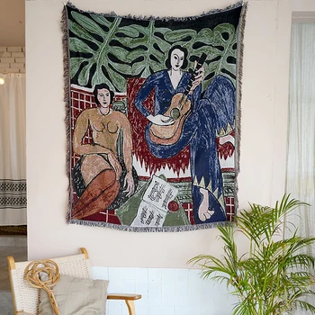 

Nordic INS art tapestry residential wall decoration single sand blanket sofa towel leisure blanket bed cove