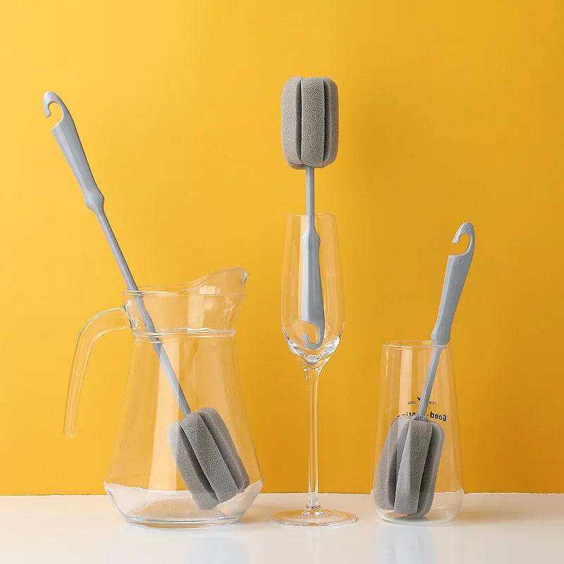 Cup Cleaning Brush Long Handle Bottle Cleaning Sponge Milk Bottle Wineglass Cups Cleaner Household Glass Coffee Mug TeaPot Brush
