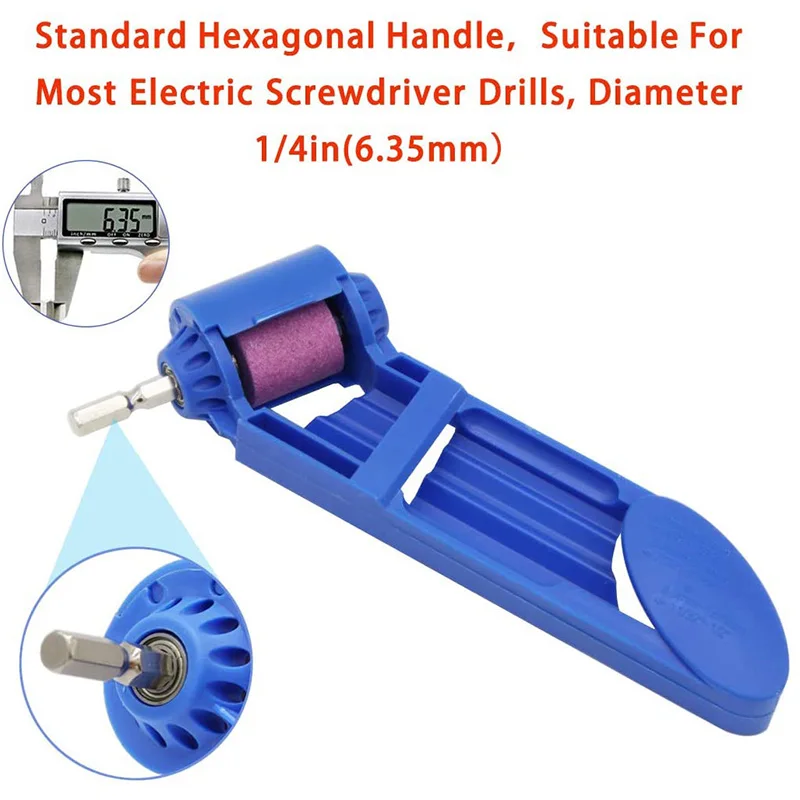 Portable Drill Bit Sharpener Corundum Grinding Tool for Grinder Polishing Kit 