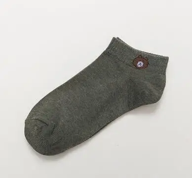 Десять пар носков с плюшевым мишкой, весна, лето и осень, тонкие корейские носки с милым плюшевым мишкой, текстура fem - Цвет: Зеленый