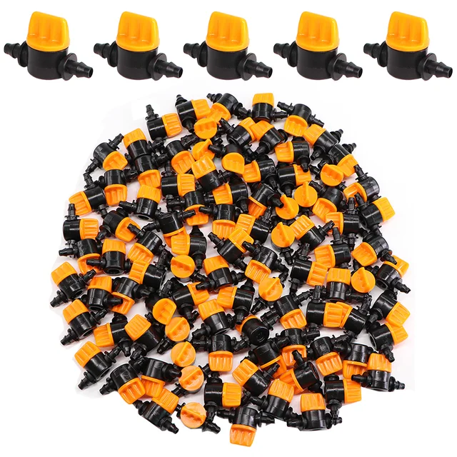 7 Az 1/4 ' Szögelt Mini Szelep Típusa A Kapcsoló Csatlakozókhoz 4/7 Mm -Es Tömlőkertészet Üvegházhatású Öntözőcsövek Adapteréhez