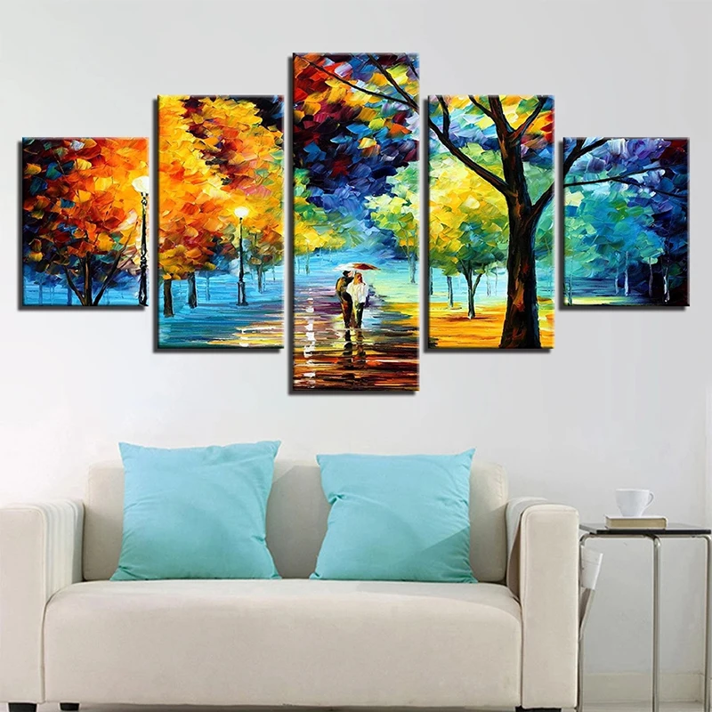 Autumn landscape lovers diamond painting 5d diy Cross Stitch diamond Embroidery Full Square Diamond Mosaic home decor 5 Pieces