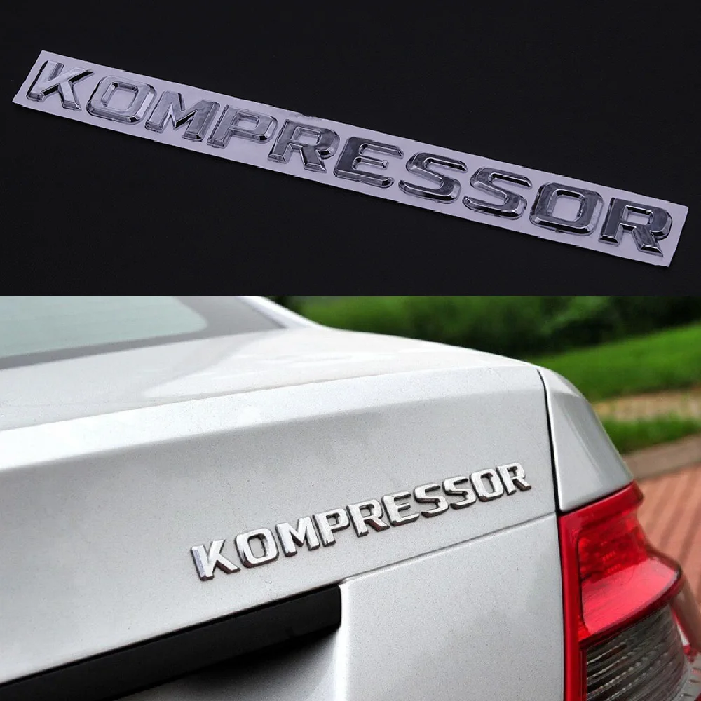 Jeazea 1 Pz Per Mercedes Benz Kompressor Emblema Posteriore Tronco Badge Lettering Chrome Logo Stickers Clk Slk Sl Cls Ml A B C S R Class
