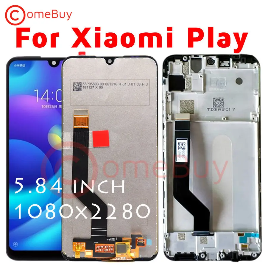 

5.84" Original Display For Xiaomi Mi Play LCD Display Touch Screen Digitizer With Frame For Xiaomi Play LCD Screen Replacement