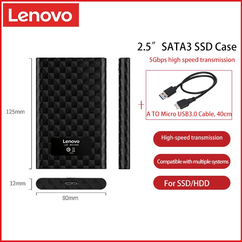Чехол для Lenovo SSD жесткий диск 2 5 дюйма SATA на USB 3 0 адаптер Hd Box портативный внешний