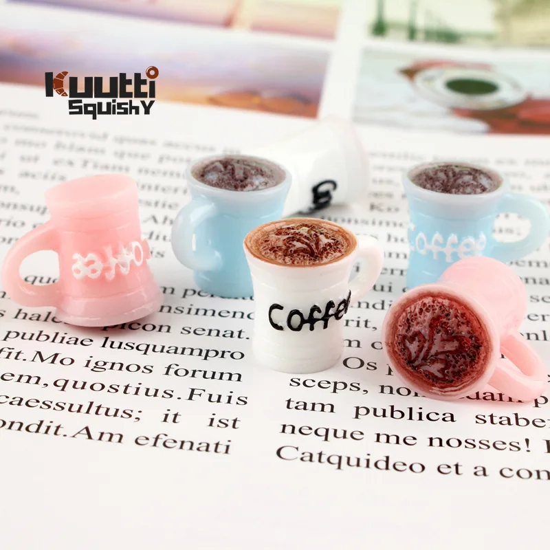 

Kuutti Squishy 30pcs Resin Coffee Cup Slime Charm Beads Headwear Flatback Crafts Ornaments Decoration Phone Case DIY Accessories